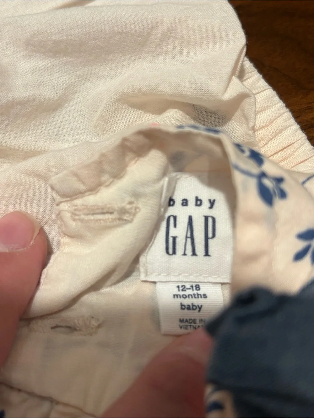 GAP Baby Pink Dress with Blue Floral Print and Pink Accents